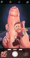 blushing giant penis glasses shrunken boots camera foreskin spittyart hugging_cock