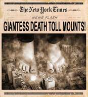 giantess crush feet monochrome destruction flip_flops nail_polish newspaper the_new_york_times