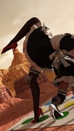 giantess clothed high_heels multiple_sizes game giantesses maid_uniform twister digital_render dinosaurs velocity-vektor