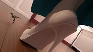 giantess clothed high_heels multiple_sizes dress indoors running_away digital_render dinosaurs velocity-vektor