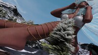 giantess feet wings barefoot train mountains snow dark_skin anklets digital_render velocity-vektor fair