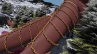 giantess feet barefoot shoes train mountains dark_skin trees anklets digital_render velocity-vektor