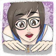 drawing giantess color clothed brunette shrunken_woman mei overwatch tracer_(overwatch) ndreaart