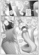 breasts comic monochrome centaur mini_giantess snake_girl monster_musume
