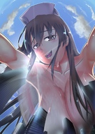 breasts drawing giantess city anime skyscraper point_of_view down anglefrom belowlooking
