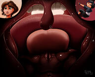 drawing black_hair color mouth brunette asian uvula unaware shrunken_woman disney holding_on confused cutaway gogo_tomago big_hero_6 kisparlius aunt_cass hair_streak hanging_on_uvula