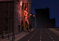 giantess nude mega aroused long_hair pubic_hair brunette carg chell portal digital_render