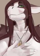 micro furry dragoness blonde long_hair green_eyes fox shrunken_woman cage ninetails necklace scalie kerneldecoy lira13 heckineatcha human_accessory