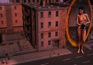 giantess nude mega aroused long_hair pubic_hair brunette carg chell portal digital_render
