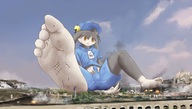 furry masturbation cat anthro city male clothed shoes shorts solutionwcs klonoa landscape_dwarfing