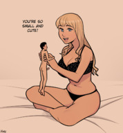 gentle panties blonde bra underwear mini_giantess censored_penis mare