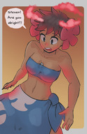 giantess pokemon bra skirt no_background sihagen dynamax phoebe steven_stone inside_cleavage