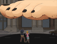 drawing giantess feet city mega color clothed toes barefoot buildings soles cameraman godzilla street looming walking camera vehicles news outdoors dirty_soles zilla filming reporter kaiju black_nails homage bare_midriff ncmares yohomeboync yohomeboyraps raps girlskaiju out_of_frame