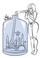 drawing giantess city drinking straw dc_comics cmwaters atomica