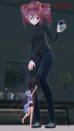 hatsune_miku long_hair shrinking blue_hair red_hair minigirl shrunken_woman danielito0001000 shrink_remote tetsuo