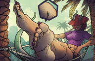 feet sleeping toes unaware dragon_girl climbing_foot hammock cowboypunk climbing_toe shenny_(wesley224) friction_ridges