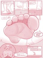 feet comic monochrome goddess cruel imminent_crush loodrick sadie_(loodrick)
