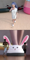 micro wings blue_hair fairy low_angle shrunken minigirl shrunken_woman dark_skin loca-lyn unaware_giantess tinier_than_tiny