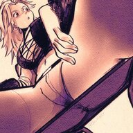 drawing panties blonde butt cleavage skirt butt_crush sitting navel legs unaware on_kinky shurnken_man large_greasts