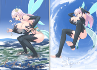 giantess feet wings mega destruction fairy pink_hair flying karge_breasts