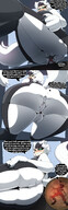 drawing white_hair comic color butt tiny sweat teasing entrapment pants wolf_girl smothering mspaintgts training steamy tiny_female