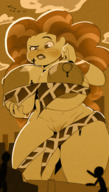 breasts drawing nipples giantess nude pussy city mega color large_breasts long_hair butt cleavage bra buildings giganta red_hair muscles bracelet hanging_on leopard_print looking_at_tiny dc_comics anon loincloth bare_legs cupping_breasts bare_midriff penlink dc_super_hero_girls