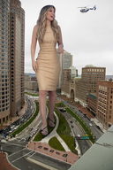 giantess collage city blonde long_hair clothed helicopter street dress standing alisha_lehmann