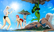 bikini breasts drawing giantess white_hair mega blonde color long_hair butt swimsuit destruction blue_eyes barefoot cleavage ocean wet green_eyes huge_breasts goddess island green_hair red_hair lying_down muscles storm waves giantesses mask avengers dark_skin clouds lifting outdoors hawaii lightning hands_on_hips x-men wading bending_forward she_hulk green_skin mary_jane black_cat thedaibijin bare_legs ms_marvel spider-man marvel_comics captain_marvel bare_midriff carol_danvers felicia_hardy bare_thighs