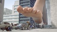 giantess crush feet city rampage brunette day running vehicles panic screaming fear dust imminent_crush debris hannah digital_render lfcfan