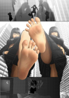 feet city upskirt barefoot foot_crush dream sisters raised_foot imminent_crush kusujinn