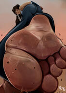 feet butt soles close_up falling tinies dirt korra boulders legend_of_korra kisparlius towering_foot