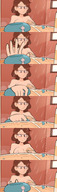 breasts drawing giantess comic color water brunette shower unaware accident milf soap_bar hilda_(series) alfur johanna_(hilda) arkeus_165