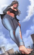 breasts giantess city destruction barefoot jeans kayla bare_midriff kkasi00 gtskayla