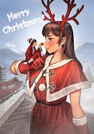 gentle giantess blushing christmas snow romantic kkasi00