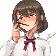 pocky shrunken_man looking_at_tiny on_food kkasi00
