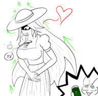 breasts growth large_breasts dress sun_hat between_breasts roytheboy2077