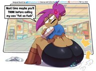 drawing color butt butt_crush angry sitting shorts dark_skin under_butt enid ok_k.o.!_lets_be_heroes lewdssonk radicles skalesstash cartoon_network