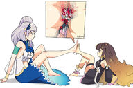 feet shrinking shrunken_woman giantesses pinned hololive shrinkymini kureiji_ollie pavolia_reine anya_melfissa