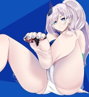feet camel_toe between_toes hoshicchi hololive kureiji_ollie reine_pavolia toe_scrunch