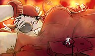 giantess demon lying_down hell sunglasses iceoff2 helltaker justice_(helltaker)
