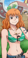 breasts nami one_piece monkey_d_luffy sanji between_breasts airbendingkwakwa