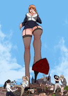 crush nami one_piece high_heels blood military multiple_sizes gore fighting giantesses shoe_crush spuski alternate_costume