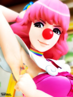 giantess shrunken_woman ace_attorney digital_render armpits athena_cykes clown bantoras geiru_toneido