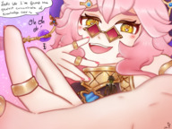 drawing giantess handheld glasses tiny pink_hair hand rings majoumegami