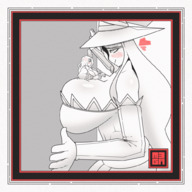 giantess blushing huge_breasts witch heart animation lineart small_women between_breasts m3galithic