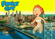 breasts drawing giantess panties city mega color large_breasts bridge lois cleavage bra ocean buildings red_hair parody cartoon family_guy vehicles outdoors philadelphia milf earrings lois_griffin wading attack_of_the_50_foot_woman bare_legs bare_midriff bigchipher66