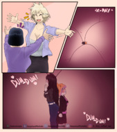 breasts drawing giantess hinata cleavage shrinking breast_crush milf my_hero_academia mitsuki_bakugou mitsuki
