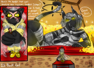 drawing giantess furry blushing cat black_hair tiny multiple_sizes ears bell treasure majoumegami goddes