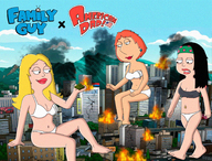 breasts drawing giantess panties city mega blonde black_hair color large_breasts destruction crossover lois barefoot rampage cleavage bra buildings angry military tank red_hair sitting foot_crush fire parody cartoon giantesses family_guy vehicles american_dad outdoors milf earrings ripped_clothing lois_griffin sitting_on_building attack_of_the_50_foot_woman looking_at_tiny bare_legs francine_smith bare_midriff bigchipher66 hayley_smith