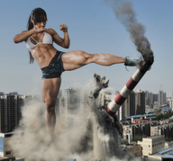 breasts giantess collage city mega destruction rampage kick muscles shorts abs smoke athletic redcoffee1 smokestack